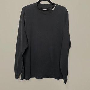 NFL Raiders Embroidered Mock Neck Long Sleeve Tee Black